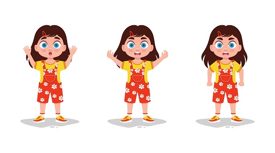 Baby emotions illustration set