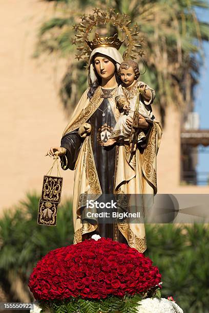 Virgin Of Carmen Stock Photo - Download Image Now - Virgin Mary, Jesus Christ, Rose - Flower