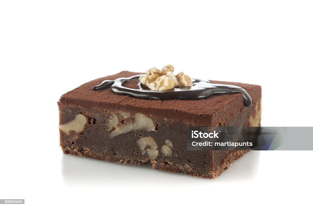 brownie al cioccolato e dado - Foto stock royalty-free di Dolcetto al cioccolato