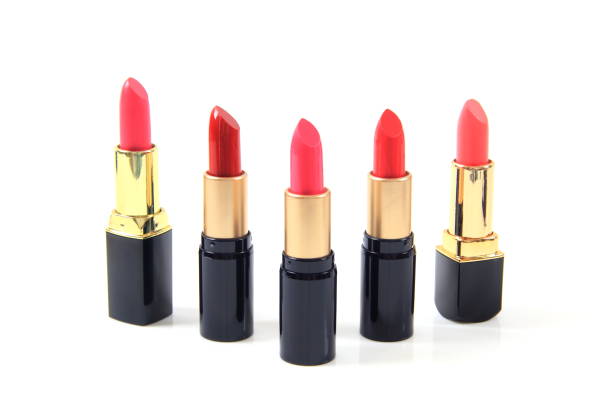 istock Red lipstick isolated on white background 1555514561