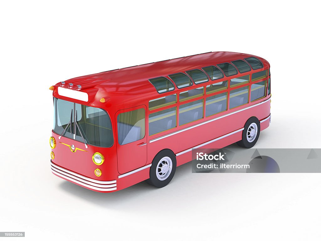레드 복고풍 버스 - 로열티 프리 3차원 형태 스톡 사진