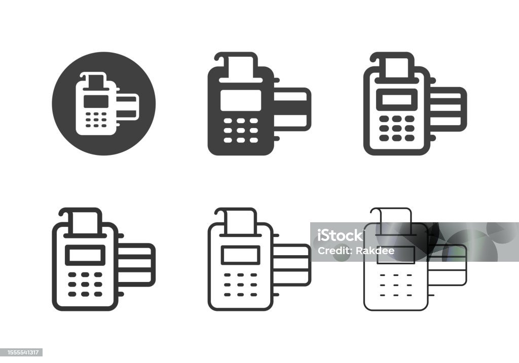 Credit Card Swipe Machine Icons - Multi Series Credit Card Swipe Machine Icons Multi Series Vector EPS File. Accessibility stock vector