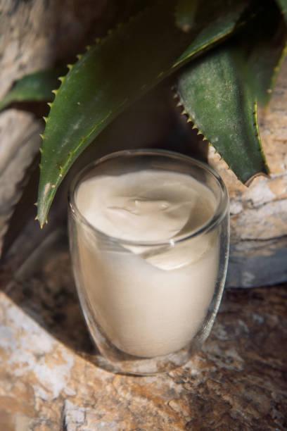 istock ice cream in a transparent glass cup. 1555564184