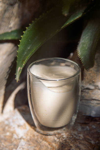 istock ice cream in a transparent glass cup. 1555564190