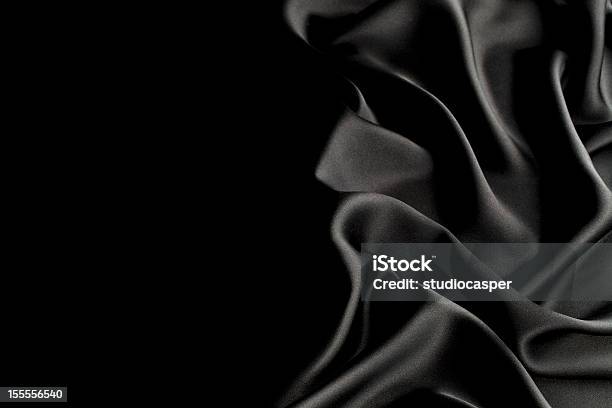 Nero Seta - Fotografie stock e altre immagini di Astratto - Astratto, Colore nero, Composizione orizzontale