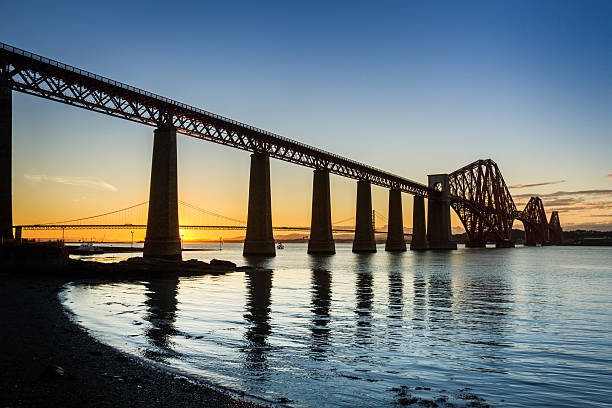 istock Sunset between the two bridges in Queensferry 155556623