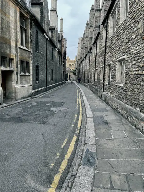 Photo of Typical, narrow, historic street in the center of Cambridge