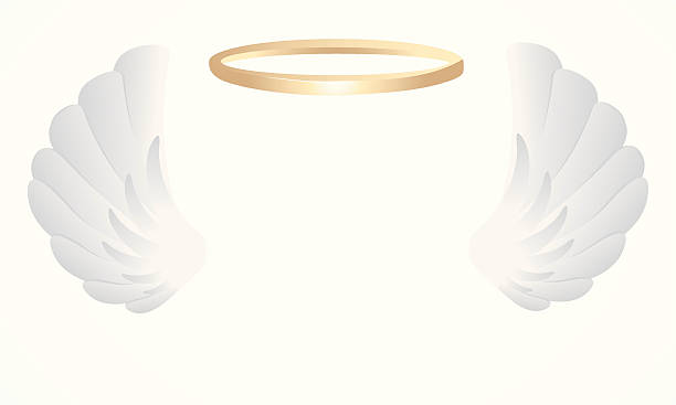 Angel Wings Angel wings with a halo angel stock illustrations