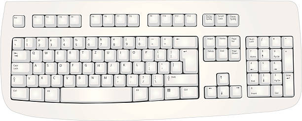 Computer Keyboard A desktop computer keyboard. undo key stock illustrations
