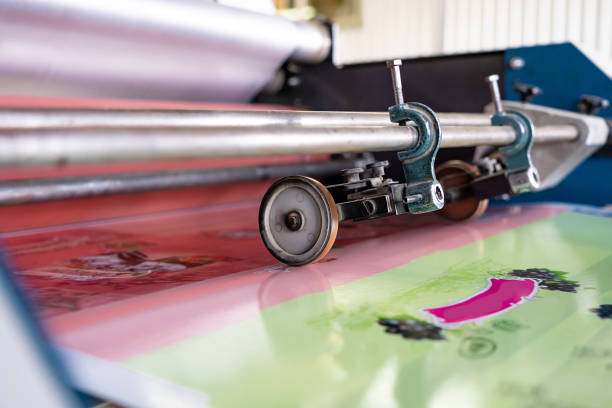 istock Press printing printshop Offset machine. Offset press is a printing machine designed to produce fine quality reproductions. 1555608192