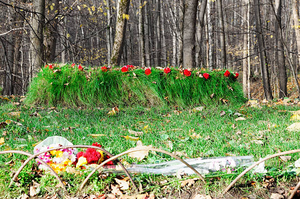 Grave of Leo Tolstoy Russia This the grave of Leo Tolsty who was the greatest writer of russia. It located in  Yasnaya Polyana,  Tula region of Russia leo tolstoy stock pictures, royalty-free photos & images