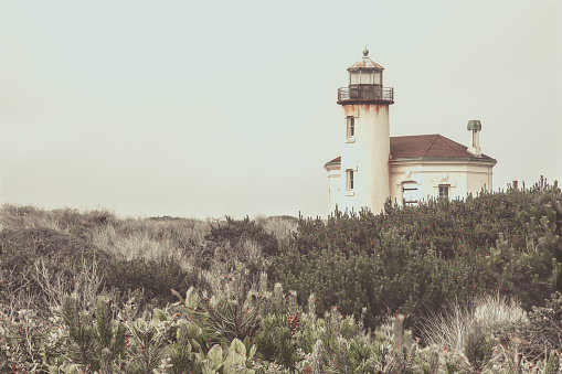 The historic Coquille River Lighthouse, Bandon Oregon USA