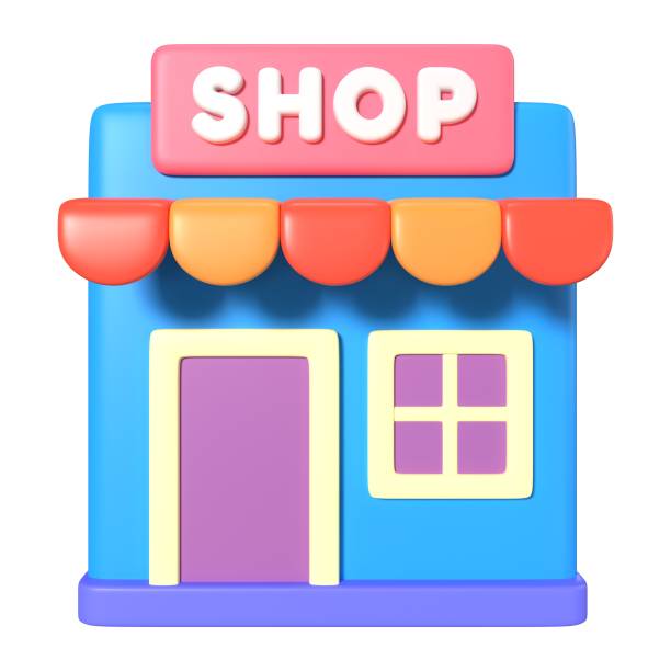 istock Online Shop 3D Illustration Icon 1555639837