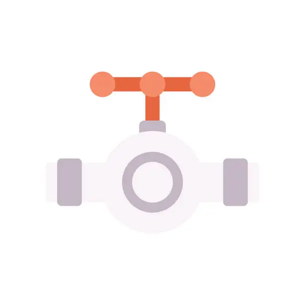 Vector illustration of Pipe Valve Vector Flat Icon Design illustration. Nature and ecology Symbol on White background EPS 10 File