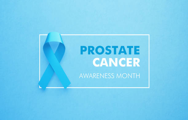istock Prostate Cancer Awareness Ribbon On Blue Background 1555695819