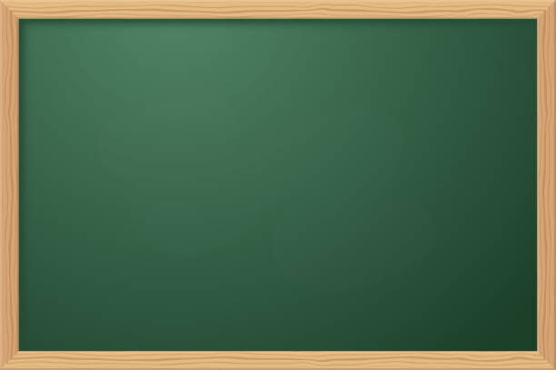 schultafel, leere schablone mit holzrahmen, grüne tafel oder klassentafel, vektorhintergrund - blackboard green learning chalk stock-grafiken, -clipart, -cartoons und -symbole