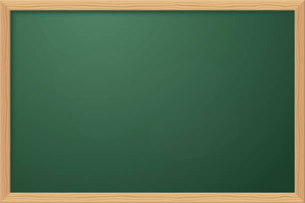 tablica szkolna, pusty szablon z drewnianą ramą, zielona tablica lub tablica klasowa, tło wektorowe - blackboard blank green frame stock illustrations