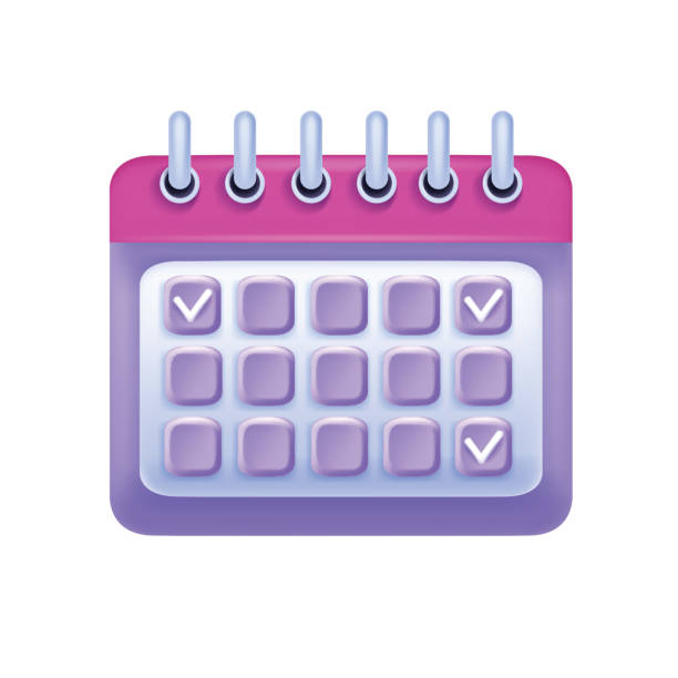 istock 3D calendar icon, vector agenda pictogram, event data planner, appointment job interview reminder. 1555707099