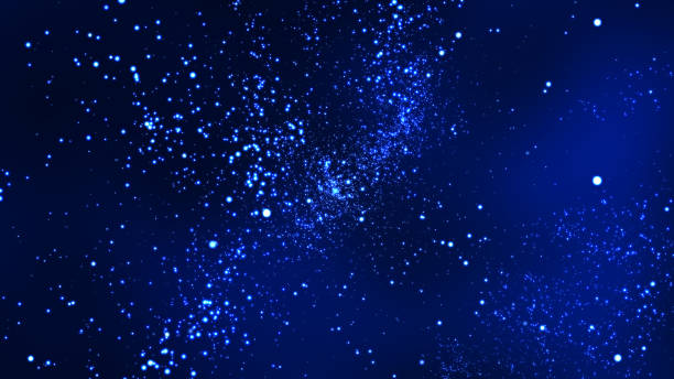 istock Blue bokeh particles glitter awards dust gradient abstract background. 1555766137