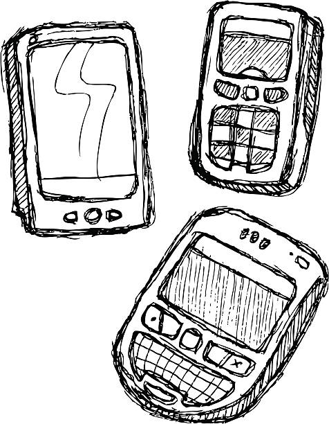 Scribble Series - Mobile Phones vector art illustration