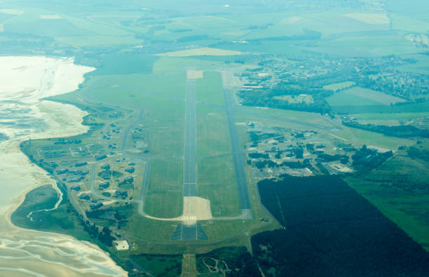 An aerial view of an Air Force base in the United Kingdom.