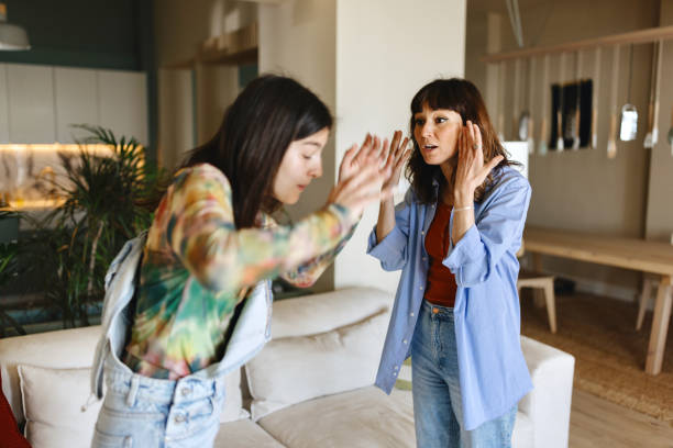 Mother and daughter having an argument
