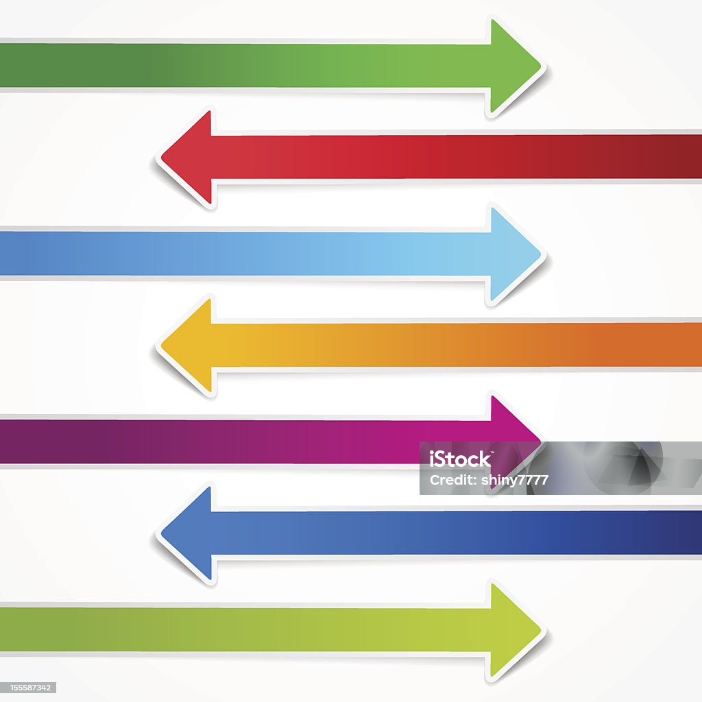 カラフルな矢印型ストレートます。マルチカラーのシンボル。ベクトルのバナー - からっぽのロイヤリティフリーベクトルアート
