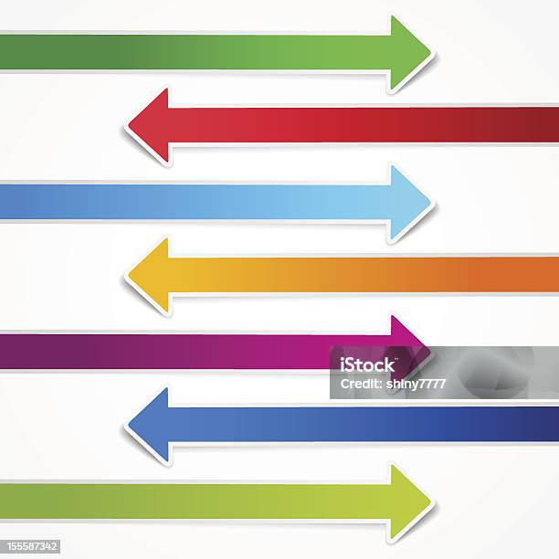 Wyizolowane Na Proste Strzałki Wielokolorowy Symbol Wektor Banery - Stockowe grafiki wektorowe i więcej obrazów Bez ludzi