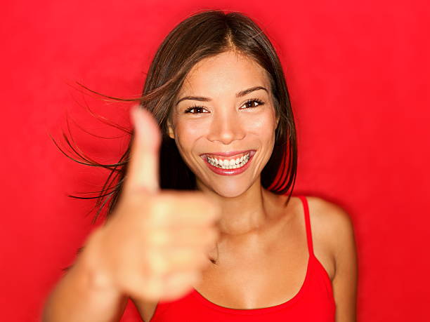 istock Thumbs up like woman happy 155587808
