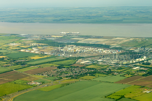 A giant power station in the United Kingdom, seen from the air.