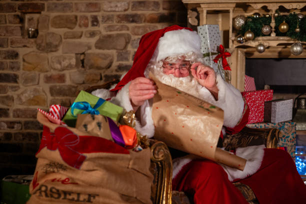 istock Santa Surprised at his List 1555884844