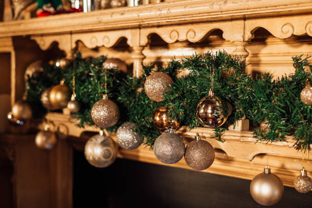 istock Christmas decorations on the Fireplace 1555884851