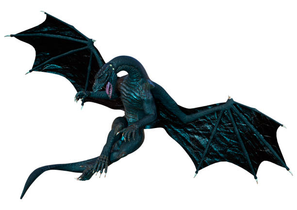 3D rendering of a fantasy dragon isolated on white background