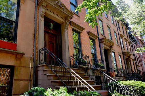 Brownstones in the Historic District of Brooklyn Heights, NYC.