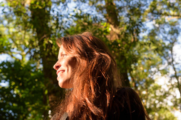 Young woman exploring a park in the city of Sao Paulo in Brazil