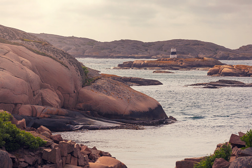A rocky coastal landscape outside Smögen in Bohuslän on the west coast of Sweden.
