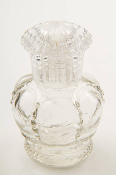 istock Small empty transparent glass vial on white background 1555936305