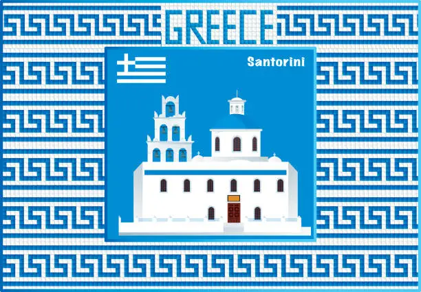 Vector illustration of Santorini