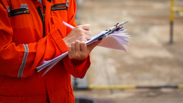 istock Industrial safety audit, working action. 1555967019