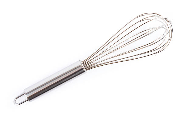 wire whisk stainless steek wire whisk on white background wire whisk stock pictures, royalty-free photos & images