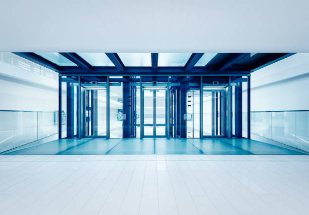 istock Modern business hall lifts 155596952