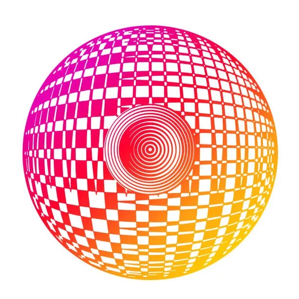 Vector illustration of Futuristic sphere background with Glitch Technique