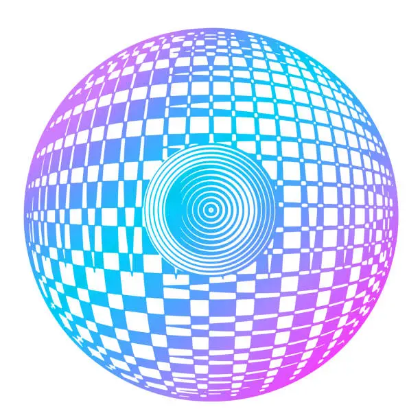 Vector illustration of Futuristic sphere background with Glitch Technique