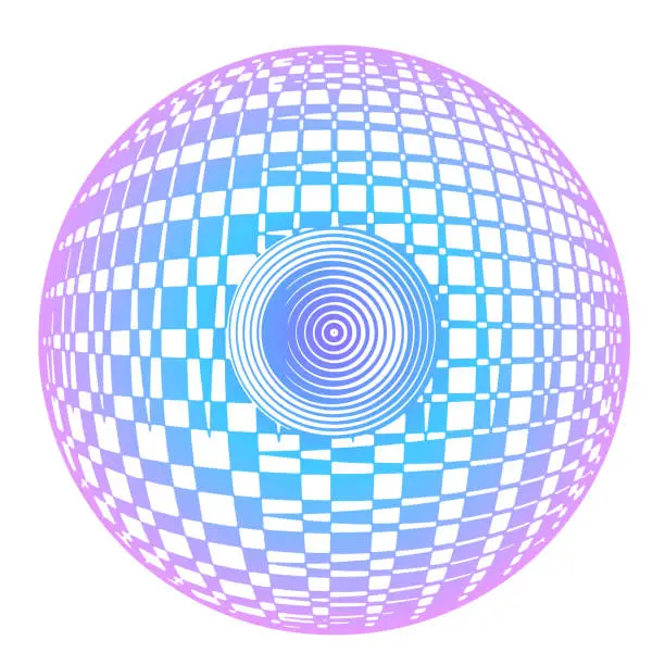 Vector illustration of Futuristic sphere background with Glitch Technique