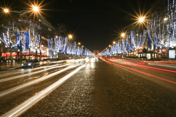istock Champs Elysee Paris near Christmas time at night 155597077