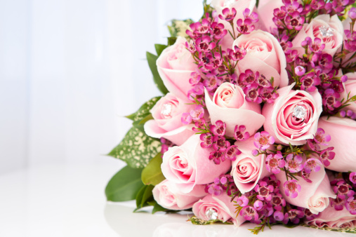 Pink roses bridal bouquet