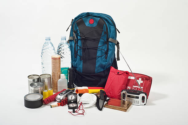 emergency backpack  natural disaster photos stock pictures, royalty-free photos & images