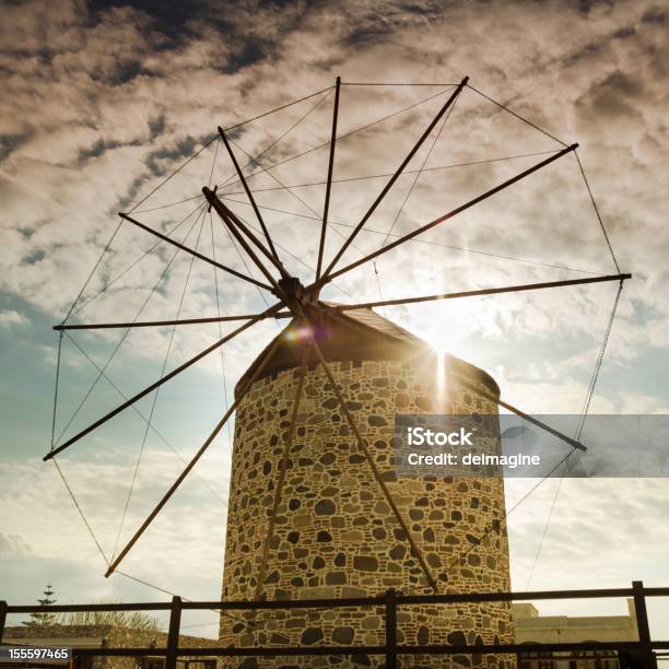 Photo libre de droit de Grec Moulin À Vent banque d'images et plus d'images libres de droit de Agriculture - Agriculture, Architecture, Beauté de la nature