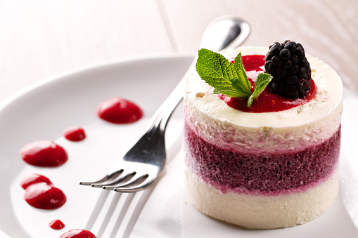 Delicious panna cotta with berries.
