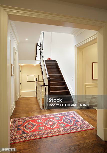 Brand New North American Home Stock Photo - Download Image Now - Carpet Runner, Entrance Hall, Corridor